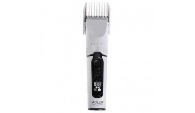 Adler | Hair Clipper with LCD Display | AD 2839 | Cordless | Number of length steps 6 | White/Black