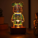 Table lamp bedside LED 3D BEAR Art Deco standing L3GFBD