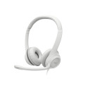 Logitech H390 USB Computer Headset Wired Headphones, USB Type-A, Off-white