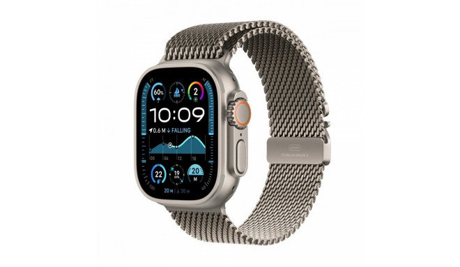 Watch Ultra 2 GPS + Cellular 49 mm Natural Titanium Case with Natural Titanium Milanese Loop - M