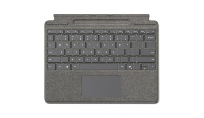 "Microsoft Surface Pro 10/11/FB Keyboard + Copilot Taste - Alcantara Platin"