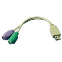 Logilink Adapter USB to PS/2 x2 : 2x Mini DIN 6-pin FM, USB M