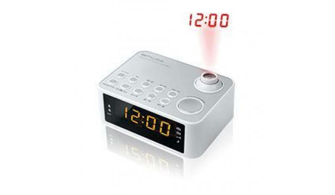 Muse Clock radio M-178PW White, 0.9 inch amber LED, with dimmer