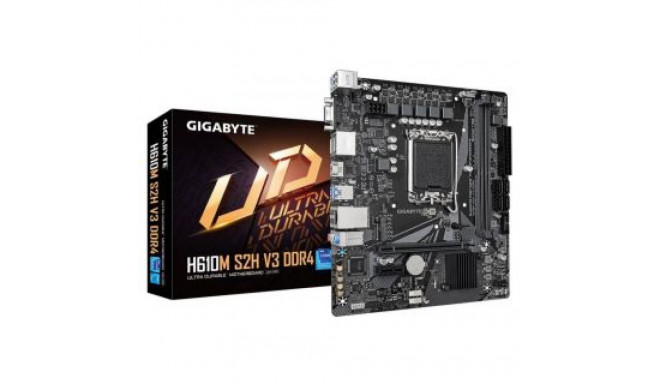 Gigabyte Mainboard||Intel H610|LGA1700|Micro-ATX|Memory DDR4|Memory slots 2|1xPCI-Express 3.0 1x|1xP