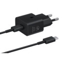 Samsung USB-C 25W Travel Charger + USB-C Data Cable EP-T2510XBE Black