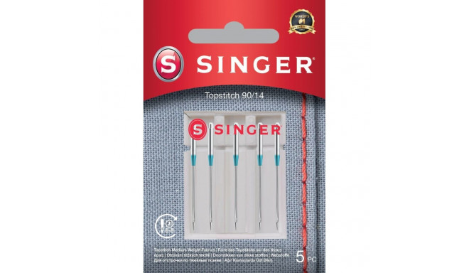 Singer Topstitch Needle 90/14 5PK Metalic Thread