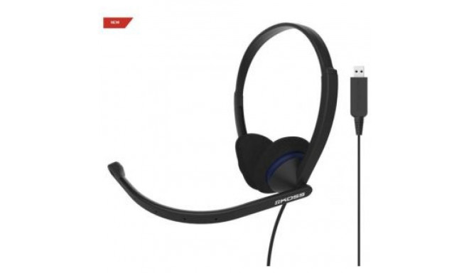 Koss Headphones CS200 USB Wired, On-Ear, Microphone, USB Type-A, Black