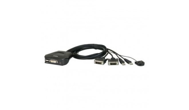 Aten 2-Port USB DVI Cable KVM Switch with Remote Port Selector