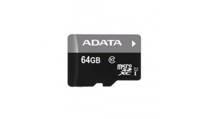 ADATA Premier UHS-I 64 GB, MicroSDXC, Flash memory class 10, SD adapter