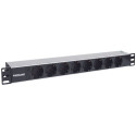 Intellinet 19" 1.5U Rackmount 8-pesaline toitejaotur - Saksa tüüp, ainult LED-indikaatoriga, ilma ül