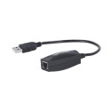 Manhattan USB-A Line Extender, for use with RJ45 network cable (not included), extends USB Device up