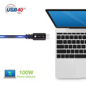 Techly USB 4 Gen 3 Type-C™ kaabel M/M E-Mark 8K 40Gbps 100W PD 0,8m must