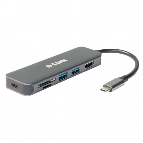 D-Link 6-in-1 USB-C jaotur HDMI/kaardilugeja/toiteedastusega