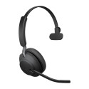 Jabra Evolve2 65 USB-A UC Mono laadimisalusega - Must