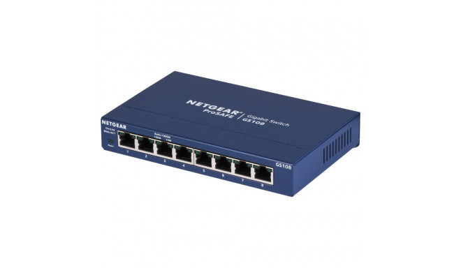 NETGEAR GS108GE network switch Unmanaged Gigabit Ethernet (10/100/1000) Blue