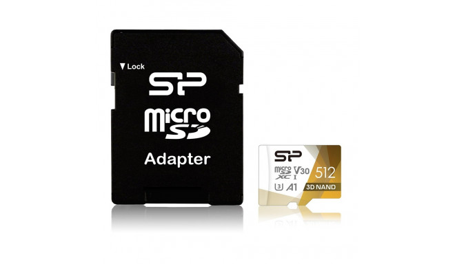 Silicon Power Superior Pro Colorful memory card 512 GB MicroSDXC Class 10 UHS-I + SD adapter (SP512G