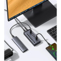 [RETURNED ITEM] Ugreen multifunctional HUB 7in1 USB Type C - 7x USB Type A 3.0 PD DC 12V gray (CM481