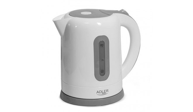 Adler Kettles AD 1234 Standard kettle, Plastic, White, 2200 W, 1.7 L, 360 rotational base