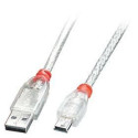 LINDY CABLE USB2 A TO MINI-B 2M/TRANSPARENT 41783