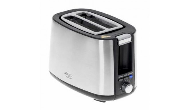 Adler Toaster AD 3214 Power 750 W, Number of slots 2, Housing material Stainless steel, Stainless st