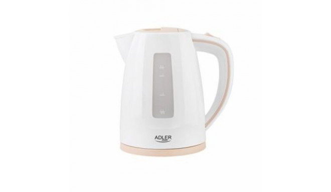 Adler Kettle AD 1264 Standard, 2200 W, 1.7 L, Plastic, White, 360 rotational base