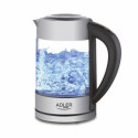 Adler Kettle AD 1247 NEW With electronic control, 1850 - 2200 W, 1.7 L, Stainless steel, glass, Stai