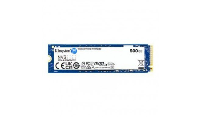 Kingston SSD | NV3 | 500 GB | SSD form factor M.2 2280 | Solid-state drive interface PCIe NVMe Gen 4