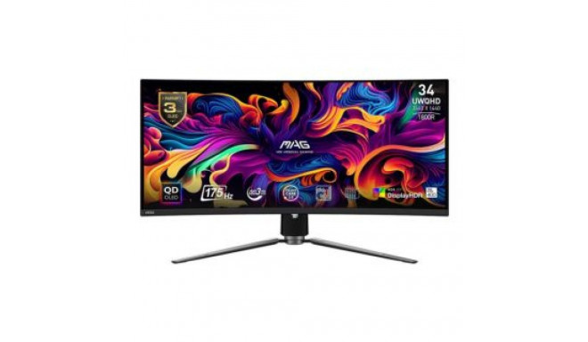 MSI LCD Monitor||34"|Curved/21 : 9|Panel QD-OLED|3440x1440|21:9|175Hz|Matte|0.03 ms|Swivel|Height ad