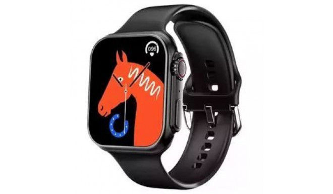iWear WS78 Plus 2.0'' Infinite Display Alu-Ceramic Dual BT Call Smart Watch Heartrate monitor Black