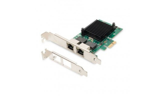 Digitus Gigabit Ethernet PCI Express Card, 2-port 32-bit, low profile bracket, Intel chipset DN-1013