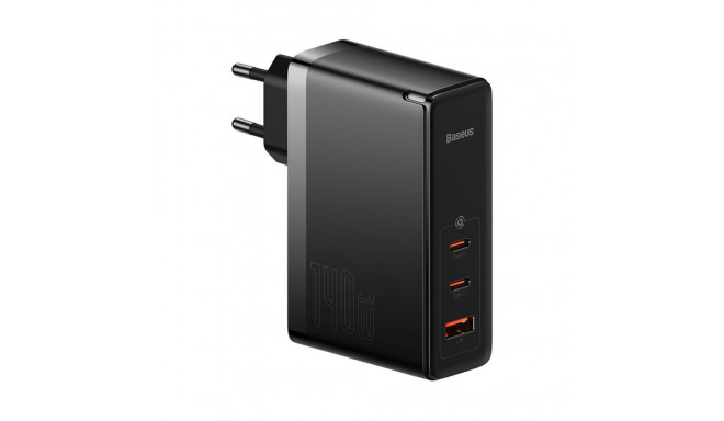 Seinalaadija GaN5 Pro 140 W USB + 2xUSB-C QC4+ PD3.1 USB-C 1 m kaabliga, must