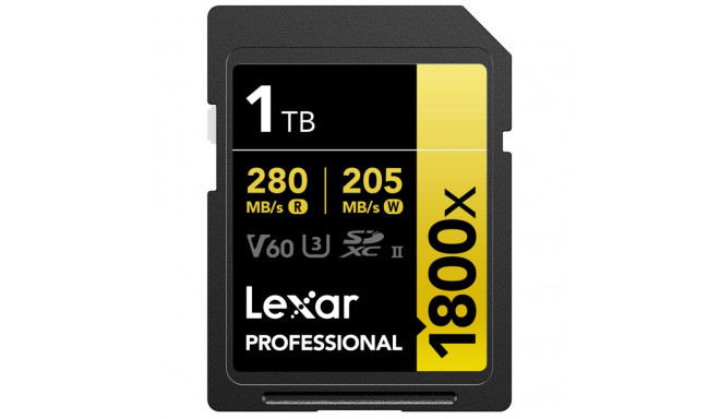 Lexar SDXC Pro 1800x U3 UHS-II R280/W210 (V60) 1TB