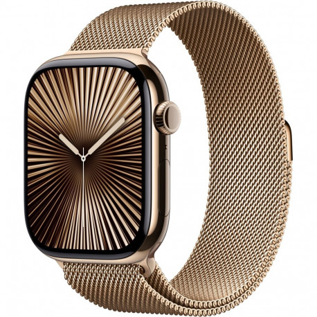 "APPLE Watch Series 10 GPS + Cellular 46mm Gold Titanium Case with Gold Milanese Loop - S/M"