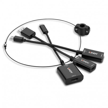Adapter HDMI (F) - USB Type C (F), mDP (F) & DisplayPort (F)