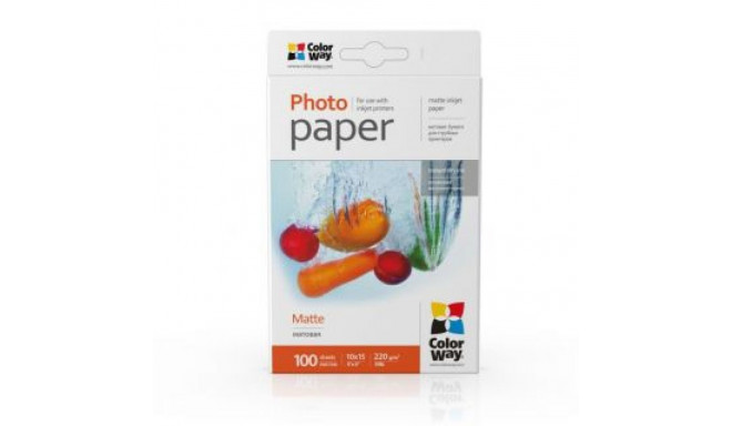 ColorWay PM2201004R Matte Photo Paper, White, 10 x 15 cm, 220 g/m