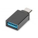 Digitus USB Type-C adapter, type C to A M/F, 3A, 5GB, 3.0 Version AK-300506-000-S Black, Jack USB A,
