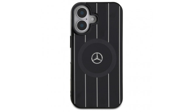 Mercedes MEHMP16S23HRSK iPhone 16 6.1" must kõvakate MB Double Layer Crossed Lines MagSafe