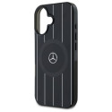 Mercedes MEHMP16S23HRSK iPhone 16 6.1" must/must kõvakorpus MB Double Layer Ristuvad Jooned MagSafe.