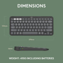 Logitech Pebble Keys 2 K380s Wireless Keyboard, RF Wireless + Bluetooth, US INT, Tonal Graphite