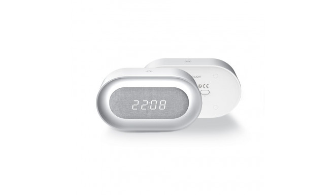 Alarm Clock with LED Night Light PURE FNL-07 AKSEL white long Forever Light