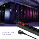 Qoltec 53996 Power strip for RACK 19" | 1U | 16A | PDU | 8xFRENCH | 2m