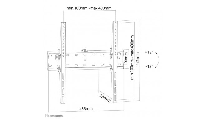 Neomounts FPMA-W350BLACK teleri seinakinnitus 32-55" - kallutatav