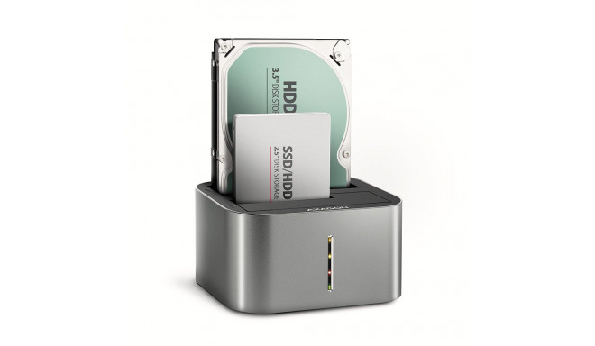 AXAGON ADSA-DC USB3.2 Gen1 - 2x SATA 6G kloon kahe HDD dokk ASMedia