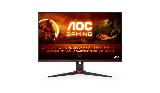 AOC G2 Q27G2E/BK computer monitor 68.6 cm (27") 2560 x 1440 pixels Quad HD Black, Red