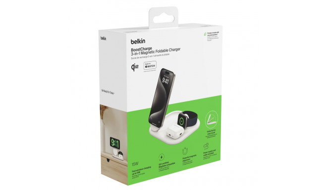 Belkin BOOST Charge 3in1 Qi2 15W magn.Charg.Stand wh.  WIZ029vfWH