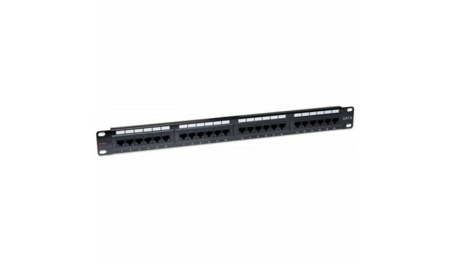 Patch panel 1U UTP 24xR J45 Cat.6, black