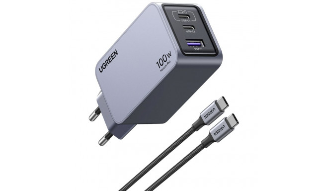 Ugreen Nexode Pro 100W, GaN, USB + 2x USB-C hall