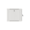 LANBERG Wall mount cabinet 19inch 9U 600x600 steel doors grey flat pack