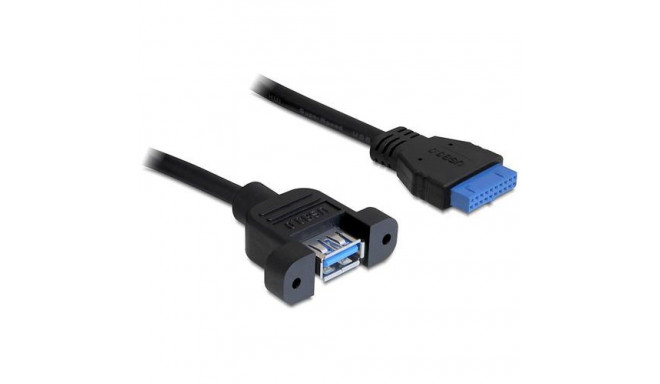 DeLOCK 0.5m USB 3.0 F/F USB cable USB A IDC Black