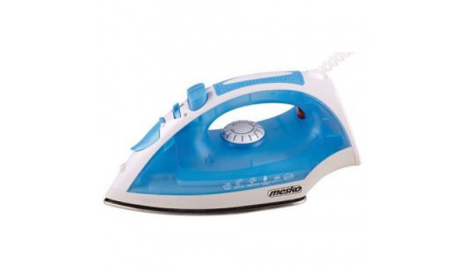 Mesko Iron MS 5023 Blue/White, 2200 W, With cord, Anti-scale system, Vertical steam function